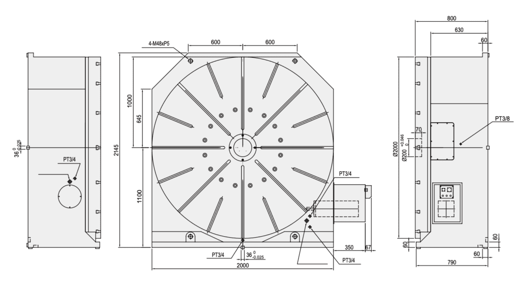 Поворотный стол c ЧПУ GSA CNC-2000HV ø2000мм