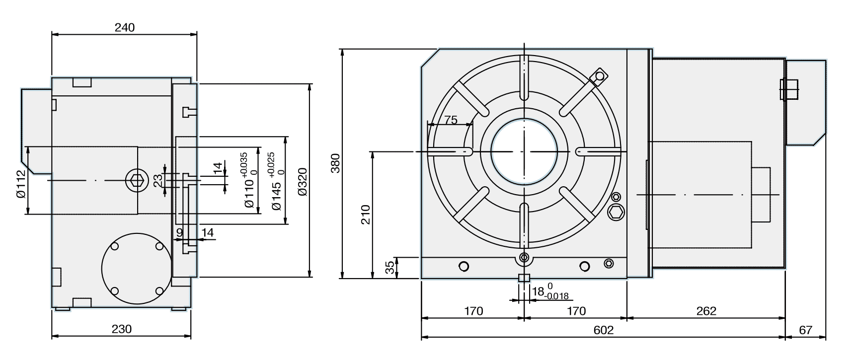 Поворотный стол c ЧПУ GSA CNC-320R ø320мм