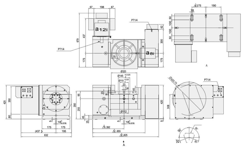 Наклонно - поворотный стол c ЧПУ GSA CNCT-320 ø320мм