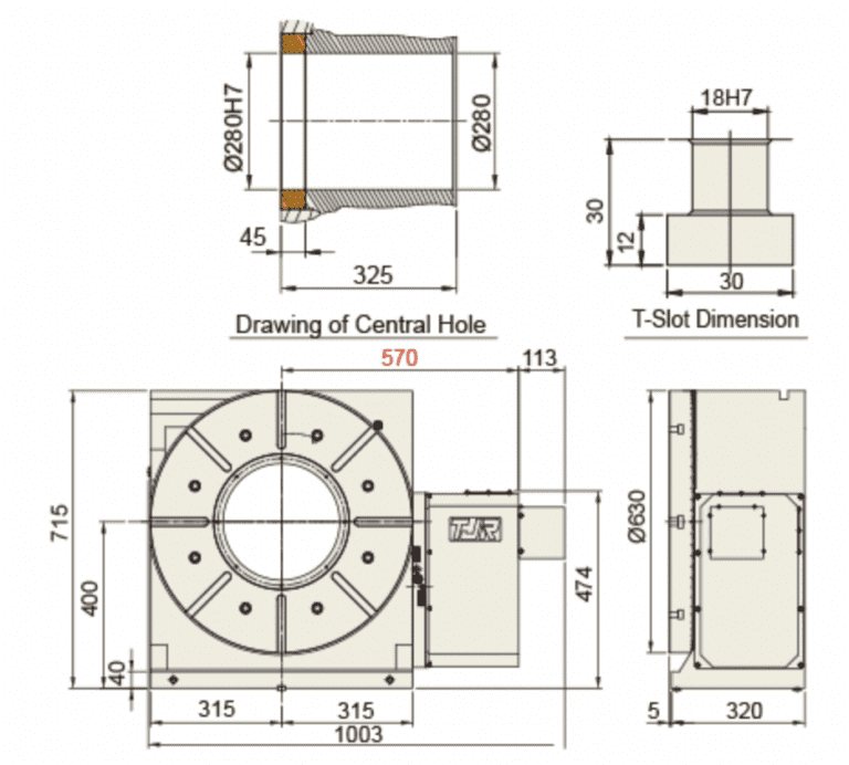 Поворотный стол с ЧПУ TJR HR-630R ø630 мм